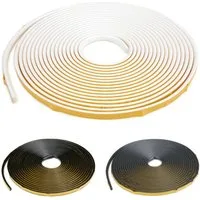 HEXIMO Zierleiste, Weiß, Flexible Zierleiste (12 x 6 mm) selbstklebend in schwarz aus PVC - Dekostreifen für Decken & Wandübergang Fliesenkante Wandkanten Spiegel Bilder Rahmen Türen (1 Rolle / 10 meter SFL-1 Weiß)