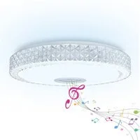 FIVMEN LED Deckenleuchte LED Deckenleuchte Dimmbar Farbwechsel mit Fernbedienung, Deckenlampe Sternenhimmel mit Bluetooth Lautsprecher & APP-Steuerung
