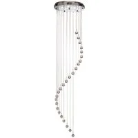 Searchlight Hängeleuchte Hallway 5Lt Multi-Drop Pendant- Chrome Metal & Clear Crystal, Leuchtmittel wechselbar