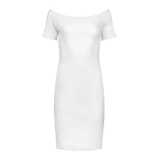 Weißes Schulterfreies Enges Kleid