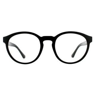 Emporio Armani Runde Herren Matte Schwarz klar mit Sonne Clip-ons Sonnenbrille