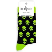 AlterSocks Freizeitsocken Lustige Socken Alien Socken Damen & Herren Unisex Größe 36 – 45 (1 Paar)
