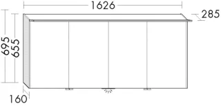 Burgbad Spiegelschrank Sys30 PG4 Sana 695x1626x285 Sys30 PG4 Sana, SGQS163PN416 SGQS163PN416