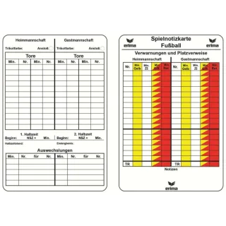 Erima Spielnotizkarten Fußball