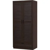 en.casa Kleiderschrank »Finning« 1 Stange, 4 Fächer, 1 Schublade 176x80x52 cm Walnuss