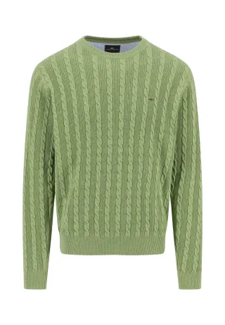 FYNCH-HATTON - O-Neck, Cable avocado - Gr. - XL