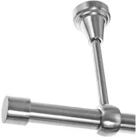 BASIT Gardinenstange Edelstahloptik 19mm mit Deckenträgern 120 cm E61, Ø 19 mm, 1-läufig, verschraubt, Metall, D18 120 cm E61 Kappe