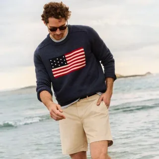 Bügelleichte Chino-Shorts, 23 cm, Herren,  Beige, Baumwolle, by Lands' End