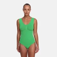 cfab Shaping-Body Tank Bodysuit Sculpting Shapewear mit Slip-Poison Green-XS (1-tlg)