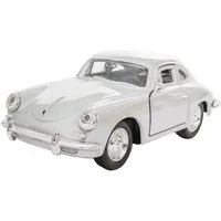 Welly Modellauto PORSCHE 356B Modellauto 12cm aus Metall Modell 75 (Silber-Metallic), Auto Spielzeugauto mit Rückzug Spielzeug Kinder Geschenk