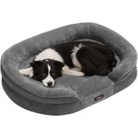 FEANDREA Tierbett Hundebett, Hundekissen, abnehmbar, große Hunde, 91x68x18 cm, orthopädisch, wasserdichte, erhöhte Ränder
