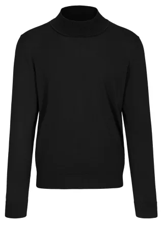 COMMANDER Finest Clothing - Stehbund Pullover, uni black - Gr. - XXL