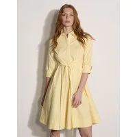 Apricot Minikleid Minikleid aus Baumwolle (Stoffgürtel) mit seitlichen Streifen