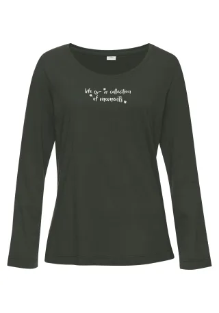 s.Oliver LM Langarmshirt dk green - Gr. - 34