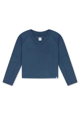 SCHIESSER - Sweatshirt V-Ausschnitt deep blue - Gr. - 38