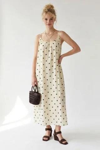 Punktmuster A-Linien-Maxikleid