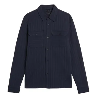 Ted Baker Belza Regular Fit Strukturiertes Marineblaues Hemd