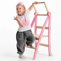 Goodevas Kinderklappstuhl Montessori-Lernleiter: Klappbare Lernleiter