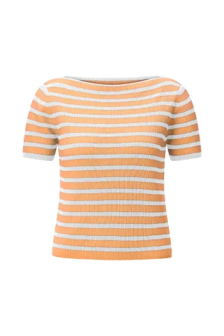 Rich & Royal - Boat NK SH SLVS Stripe SW soft papaya - Gr. - S
