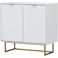 UEV Sideboard Kommode mit 2 Türen & Verstellbaren Ablagen & Metallfüße 80x40x77,5cm (mit Kippschutz), Küchenschrank Mehrzweckschrank für Flur Wohnzimmer Schlafzimmer