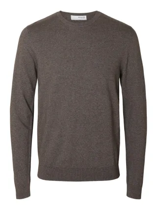 Selected - Langarm Strickpullover braun - Gr. - S