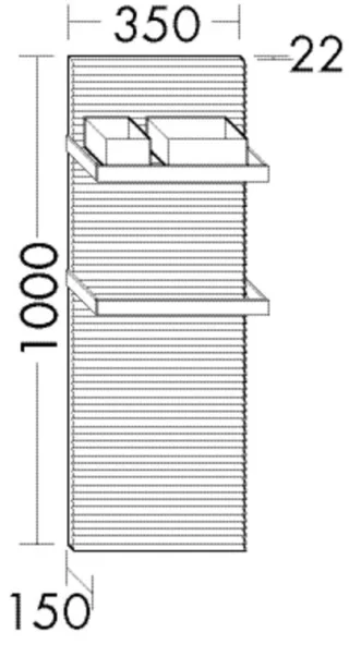 Burgbad Wandpaneel Fiumo 1000x350x150 Eiche Dekor Urban, WAAU035F6934 WAAU035F6934