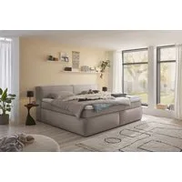 ED EXCITING DESIGN Boxspringbett Sandon erhältlich in 180cm oder als Familienbett 240cm Breite, 7-Zonen-Federkern H3/H4 mit Kokosmatte und Topper (waschbar)
