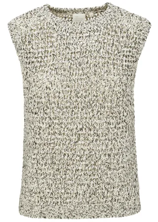 THE FASHION PEOPLE - Bicolor vest knitted warm linen bicolor - Gr. - L