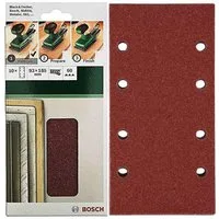BOSCH Schleifpapier Schleifblatt Klett 10 Stück, 93x185 mm Körnung 80 für Schwingschleifer