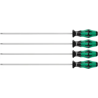 Wera 367/4 TORX HF Kraftform Plus Schraubendrehersatz + Haltefunktion + 300 mm langen Klingen, 4-tlg - 05028074001
