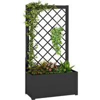 COSTWAY Blumenkasten (1 St), Hochbeet, mit Rankgitter, für Kletterpflanzen, 63x31x112cm