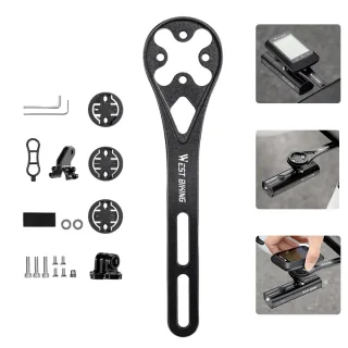 WEST BIKING Aluminum Alloy Bicycle Computer Holder Front Light Mount Integrated Bike Handlebar Extension Bracket