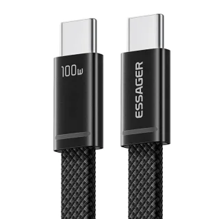 ESSAGER ES-X85 5A 100W USB-C to USB-C Cable Fast Charging Data Transmission Copper Core Line 1M Long for iPhone 17 17Pro