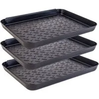 Intirilife Schuhabtropfschale (3x Schubablage, Set), 3x Schuhablage Schuhabtropfschale Schuhmatte 35 x 27.5 x 3 cm
