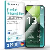 smartect Displayschutzglas Schutzglas Panzerfolie Klar für Xiaomi Redmi Note 13 Pro 5G, Set, 3 Stück, Schutzfolie Glasschutz Bildschirm