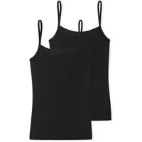 Schiesser Unterhemd Modal Essentials (2er Pack) Single Jersey, schmale Träger, feine Streifen