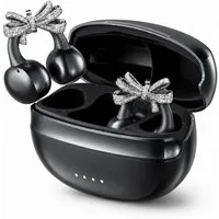 Futicare Bluetooth 6.0 Clip-On-Kopfhörer mit abnehmbarem Deko-Element, Open-Ear-Kopfhörer (kabellose Earbuds mit 60 Std.IPX5, KI-Mikrofon, Geschenkidee für sie)