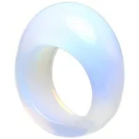 Schmuck Krone Fingerring Ring aus Opalit-Mondstein mit Wölbung