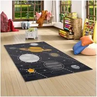 Pergamon Kinderteppich Kinderteppich Passion Kids Planeten, Rechteckig, Höhe: 9 mm