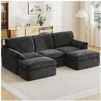 Gywowken Wohnlandschaft - Modulares Sofa 240 cm breit - Couch U-Form - Vakuumverpackt, Set, mit Liegefläche - Schlafsofa - keine Montage erforderlich