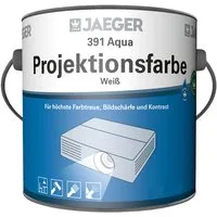 Jaegerlacke Wandfarbe Aqua Projektionsfarbe 391 Leinwandfarbe für Beamer reinweiss, wasserverdünnbar