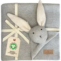 Babydecke DIKOS® Babydecke SCHMUSE-HASE Baby Geschenk Mädchen Junge Geschenkset, DIKOS, Geschenk zur Geburt, PREMIUM Qualität, 100 % BIO Baumwolle, nachhaltig