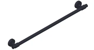 Giese Badetuchhalter rund L = 650 mm mit Magnetbefestigung schwarz matt für Heizkörper, 34066-14 34066-14