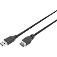 USB 3.2 Gen 1 Verlängerungskabel, USB-A Stecker > USB-A Buchse schwarz, 3 Meter