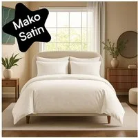 Seralino Bettwäsche Mako Satin Bettwäsche (100% Bio Baumwolle) mit Kissenbezug, 3 teilig, Fairtrade/ GOTS zertifiziert, uni Bettwäsche Set mit Reißverschluss