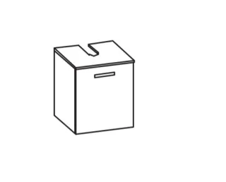Artiqua 400 Universalwaschtischunterschrank, Eiche Ribbeck quer NB, 400-WBT-1-45-L-7187-444 400-WBT-1-45-L-7187-444