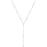 Hey Happiness Statementkette Blumen Y-Kette mit Zirkonia, Elegante Damen 925 Silberkette, Silber Gold Roségold