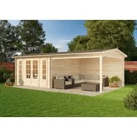 Alpholz Gartenhaus Holz Freiburg, BxT: 756x400 cm, in Naturbelassen mit 44mm Wandstärke
