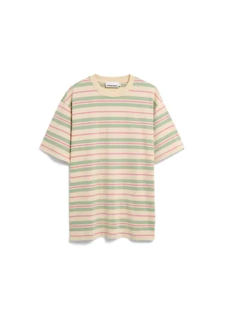Armedangels - MAARKOS STRIPES T-SHIRT foam-washed berry - Gr. - L