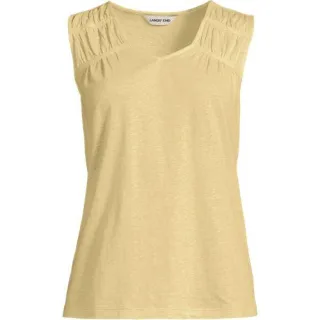 Ärmelloses Soft FlowTop aus Leinenmix, Damen,  Gelb, Leinen/Baumwolle Modal, by Lands' End